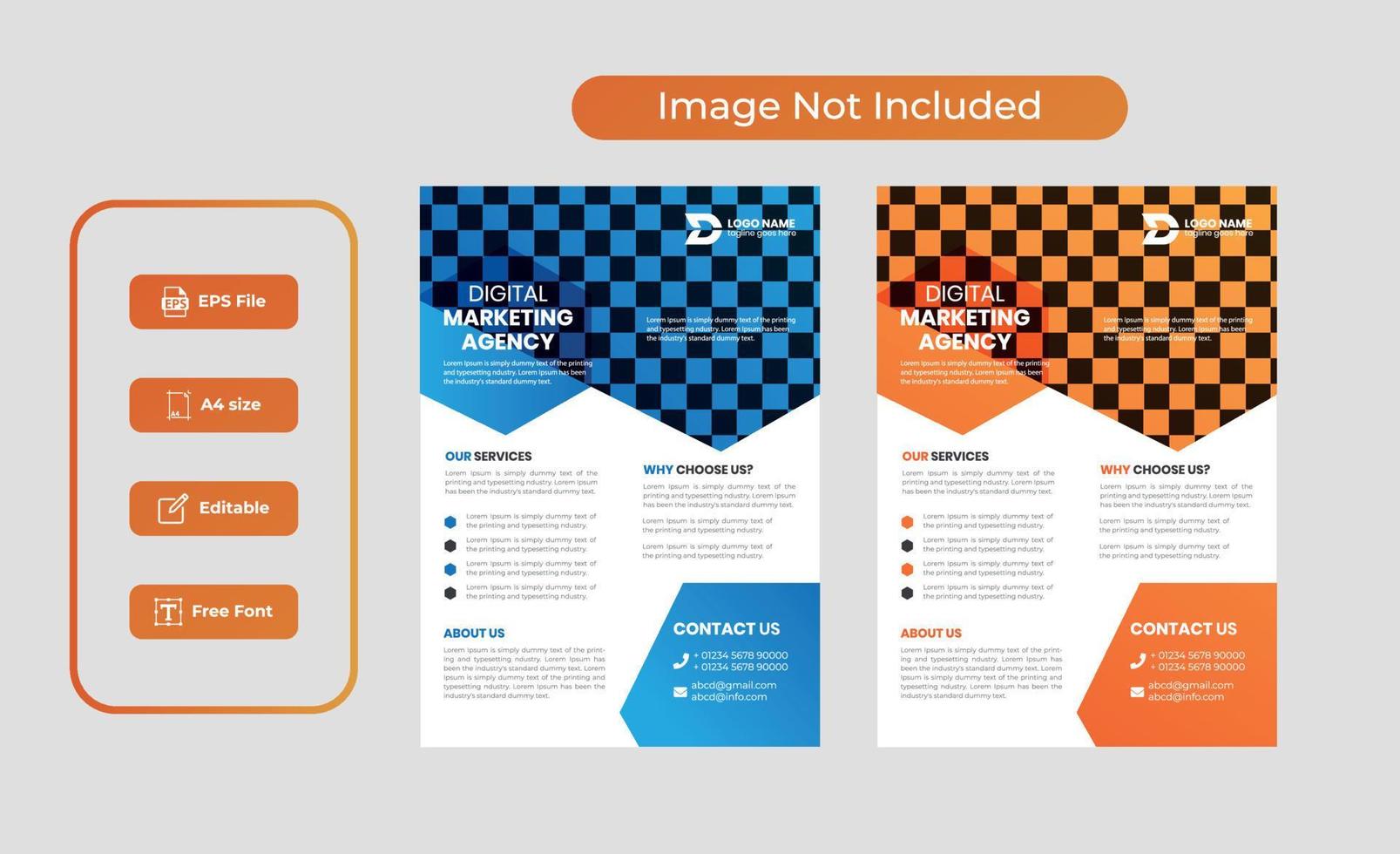 Business Flyer Design Template 2 in 1 vector