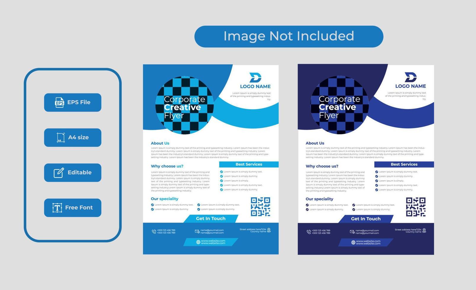 plantilla de diseño de volante de negocios 2 en 1 vector