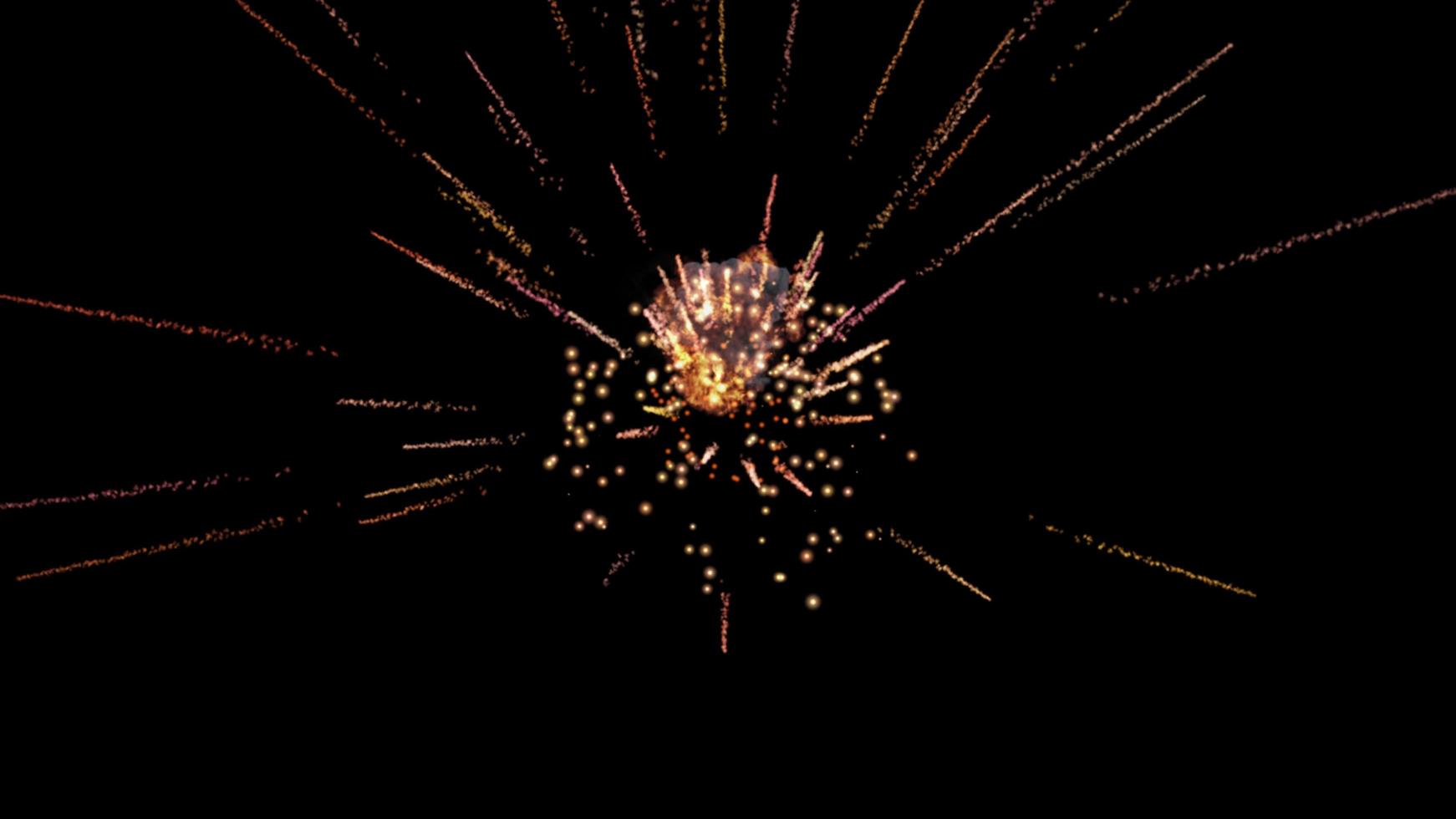 Fireworks explosion over black background - computer illustration graphic concept photo