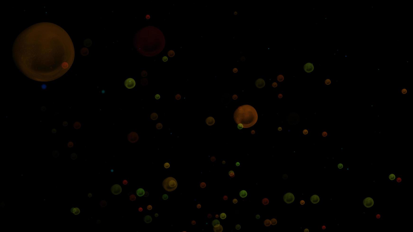 Colourful bubbles over black space background - computer illustration graphic background concept photo