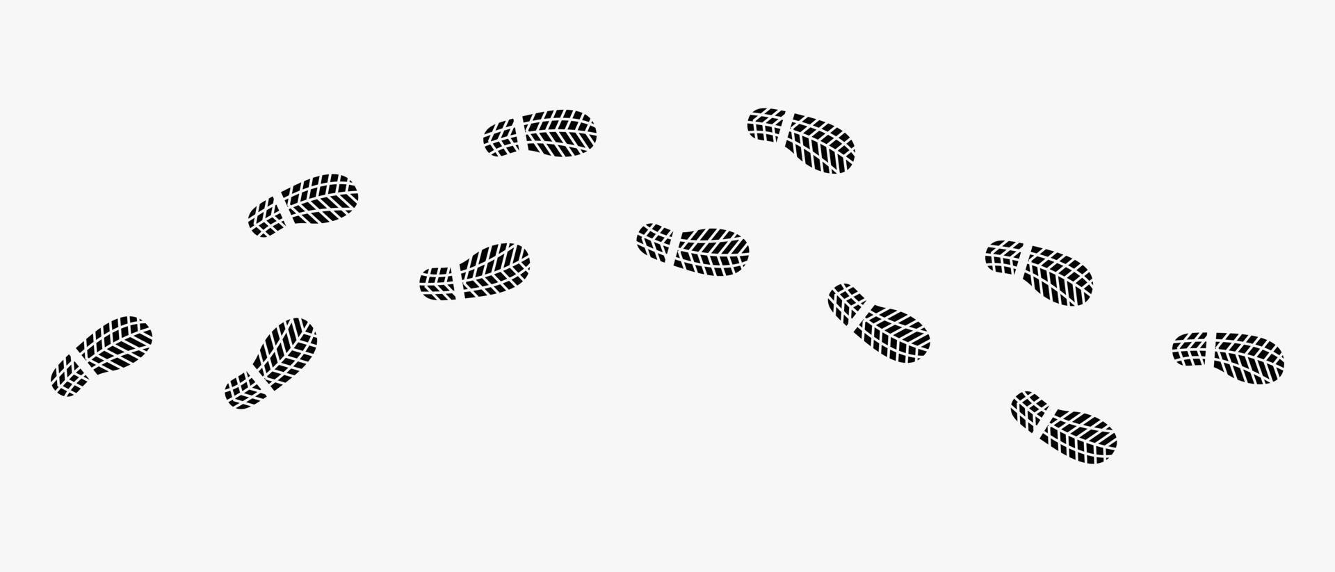 shoe sole design in silhouette with creative concept isolated on white background. premium vector human footsteps illustration