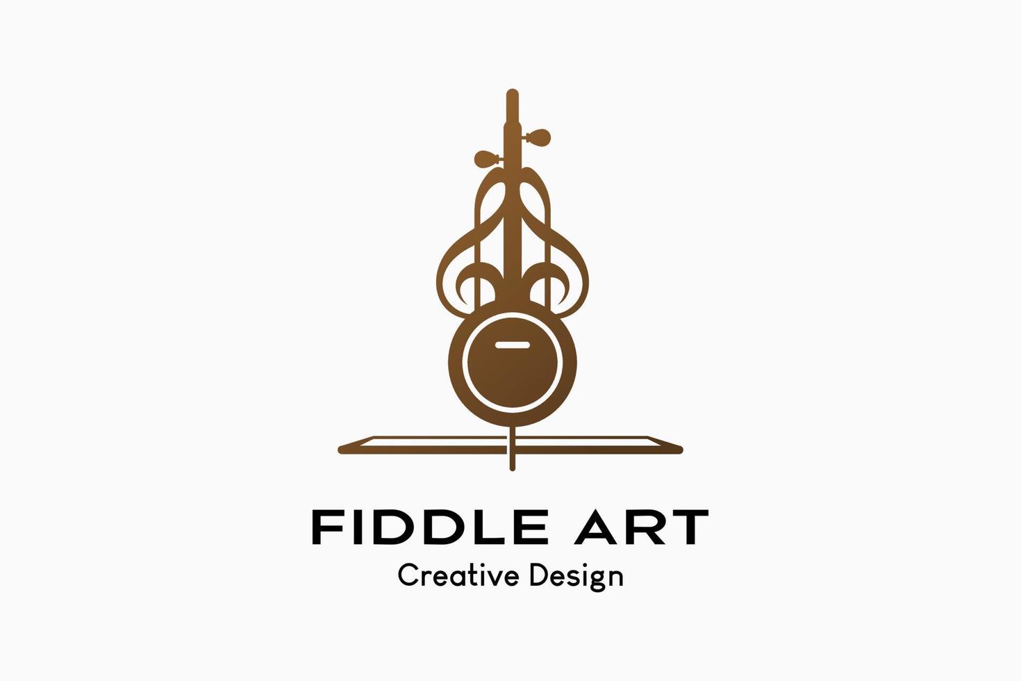 un diseño de logotipo de violín con un concepto creativo combinado con un icono de tono. prima vectorial vector