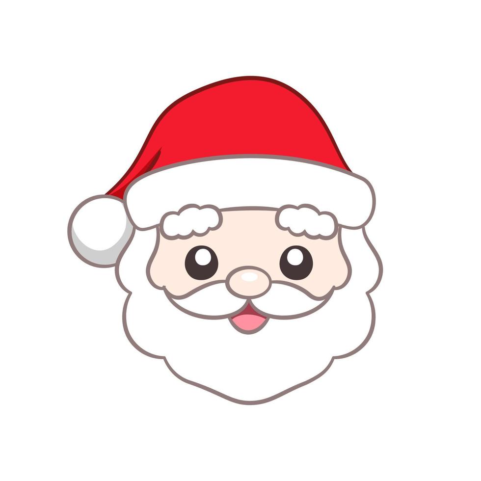 Happy Santa Claus head cartoon illustration vector