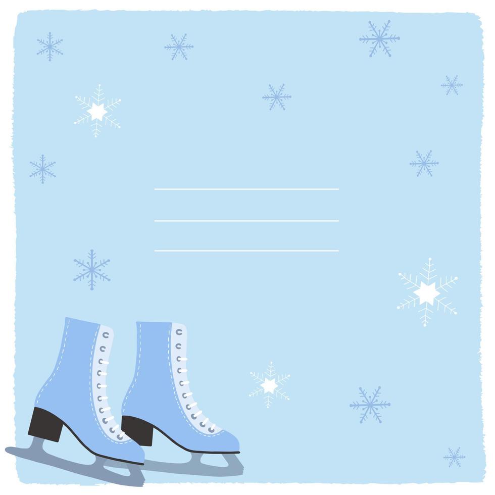 Vector element for postcard or cover on the theme of Christmas, winter and sports