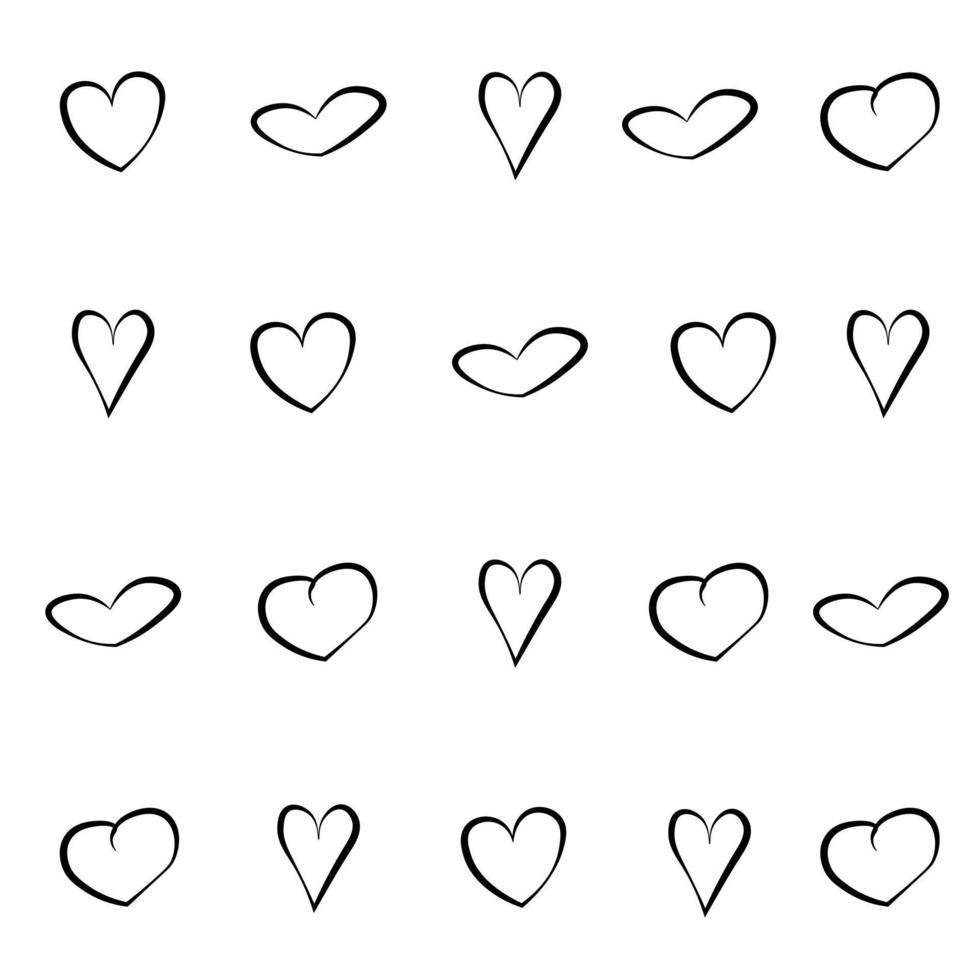 pattern with hearts of various shapes vector