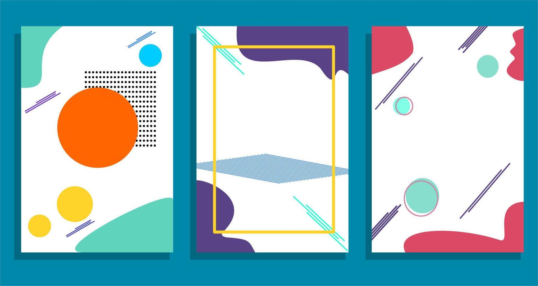 conjunto de diseño de portada de fondo abstracto para redes sociales y web. vector