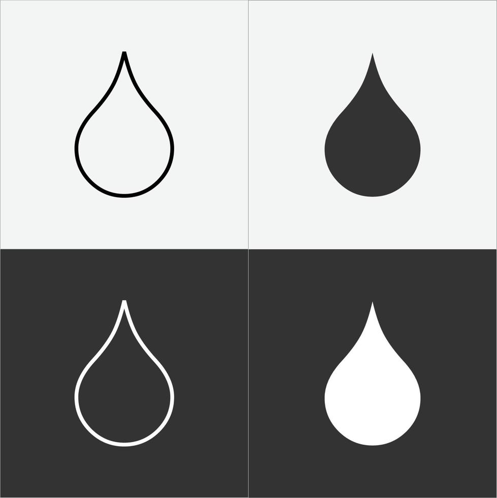 Rain drop vector icon. Two color version on black and white background