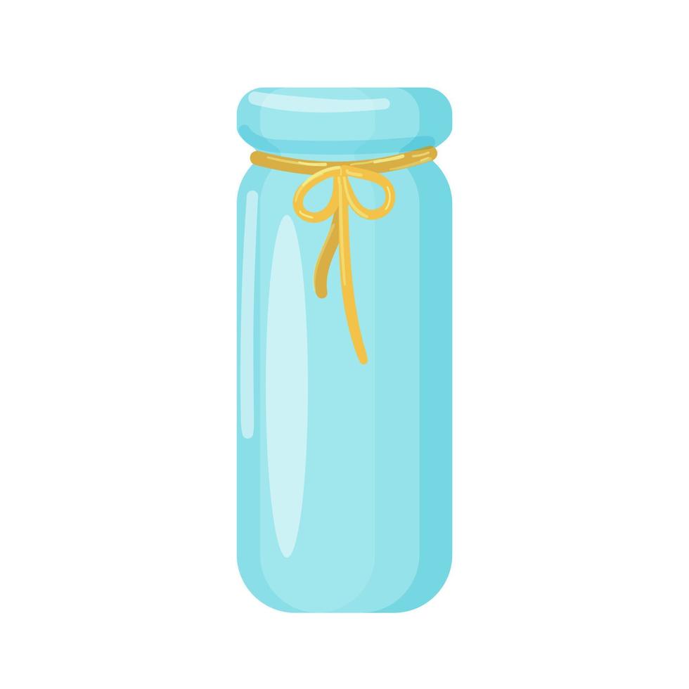Ceramic flower vase. Modern ceramic flower vase with rope decorations. Isolated illustration on a white background. Cartoon style. Vector illustration.
