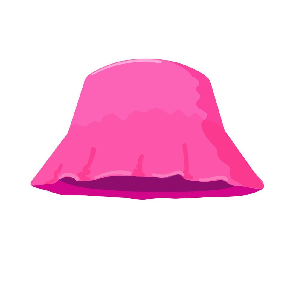 panamá rosa, sombreros. kalush, símbolo de ucrania, moda ucraniana. icono aislado del sombrero de sol. sombrero de lana de ilustración vectorial sobre fondo blanco. vector