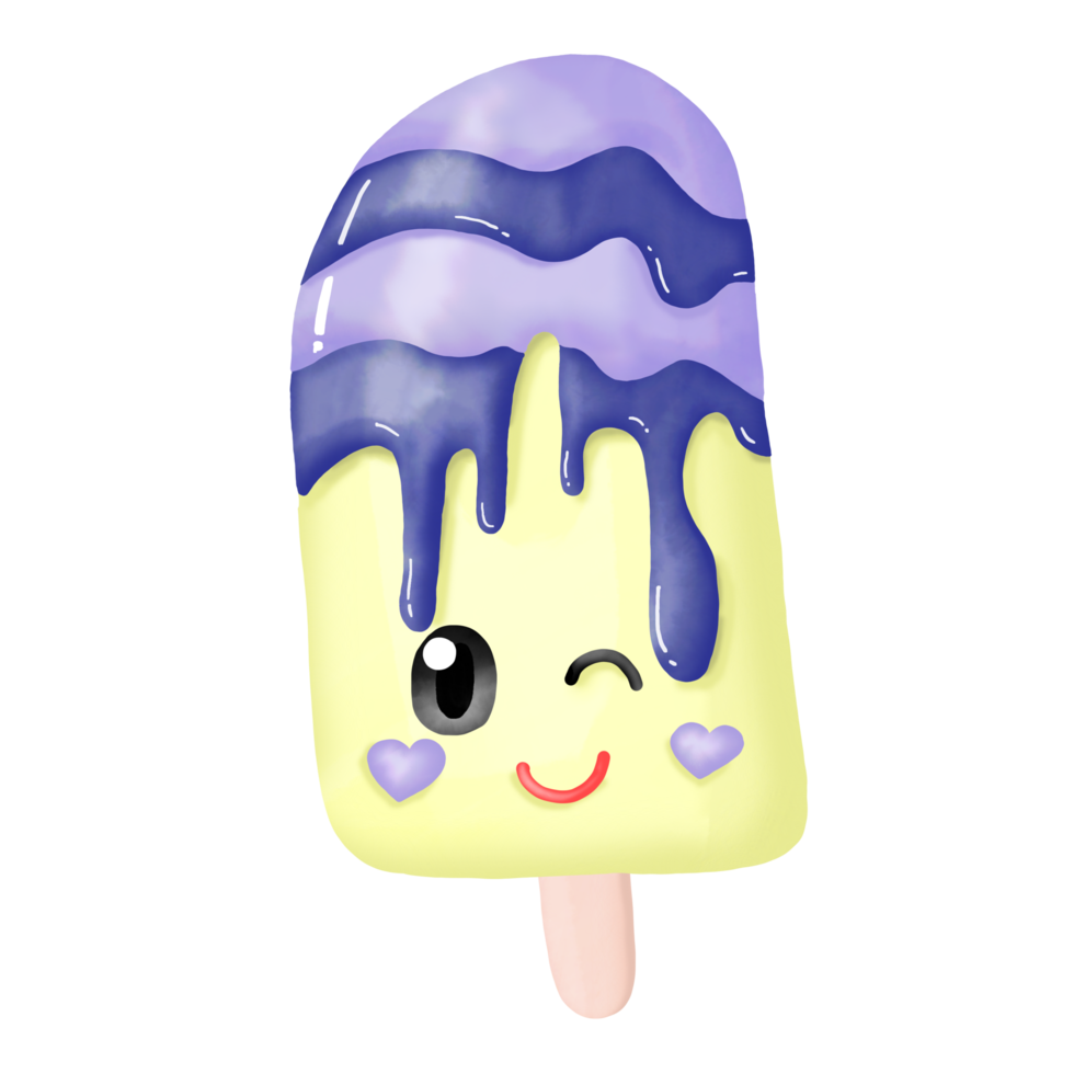 carino ghiaccio crema acquerello clipart png