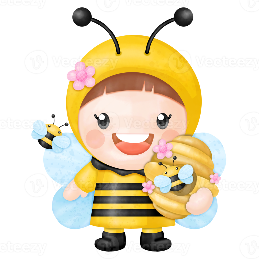 Baby Honey Bee Watercolor Clipart png