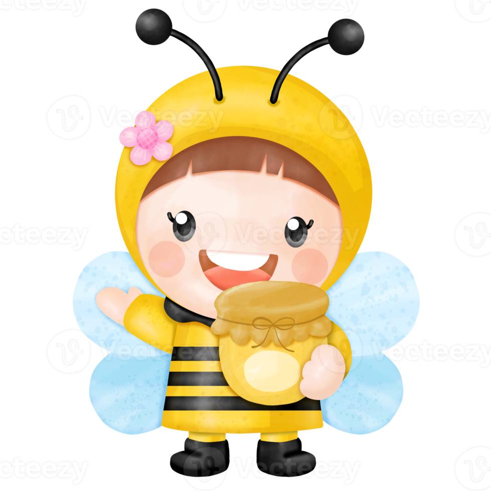 clipart de aquarela bebê abelha mel png