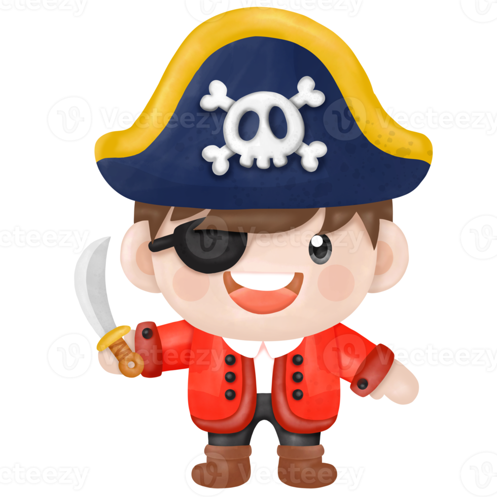 Kids pirate captain and sailor characters watercolor Clipart 11026671 PNG Kids pirate captain and sailor characters watercolor Clipart 11026671 PNG