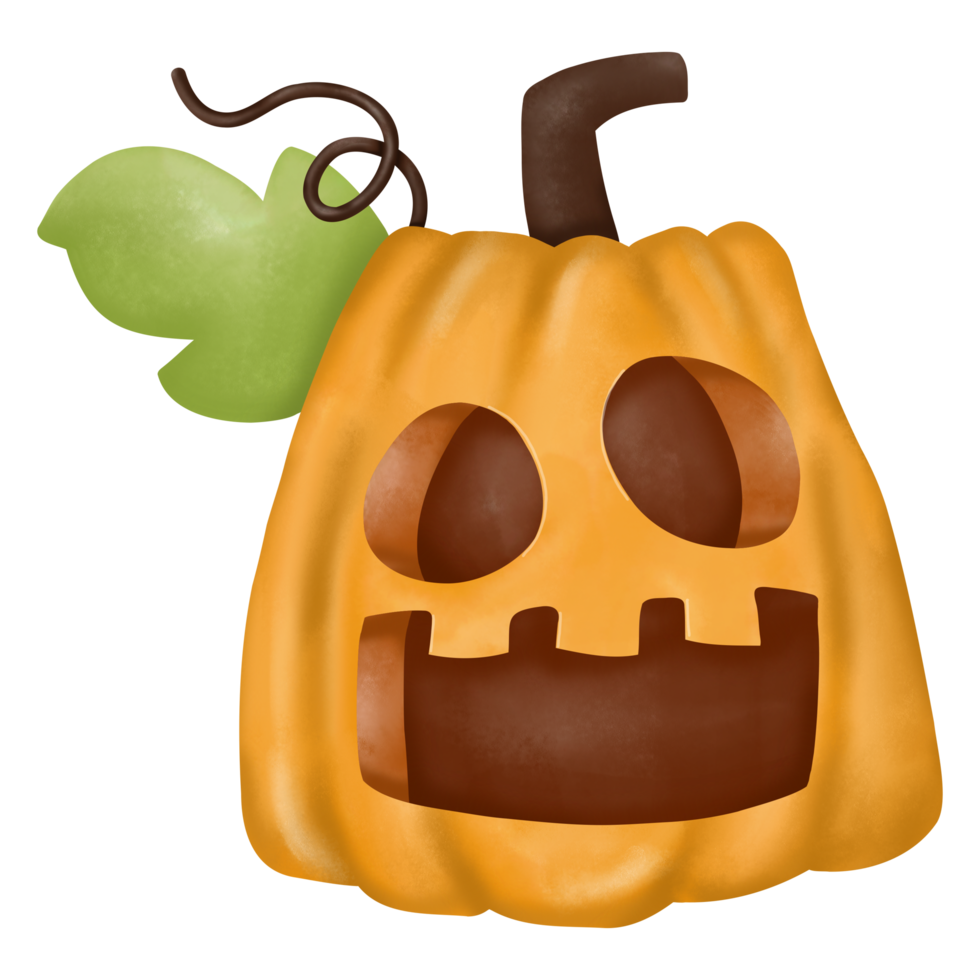 Orange pumpkin for the holiday Halloween. png