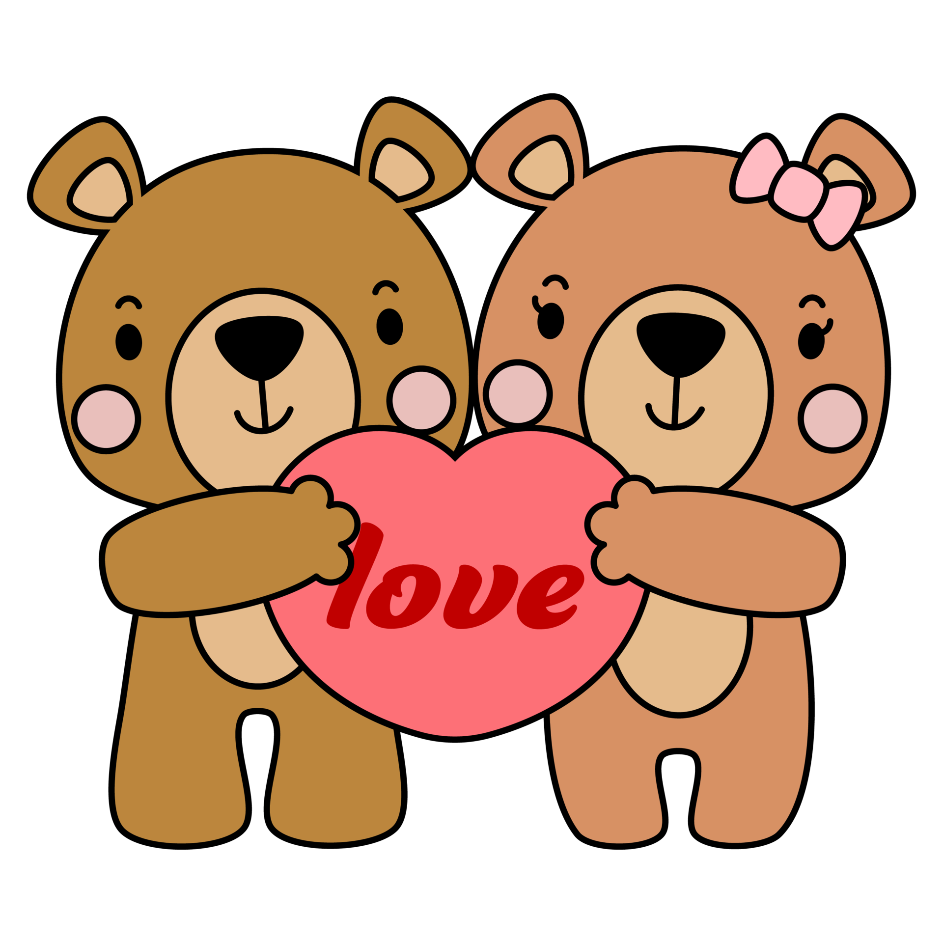 cute teddy bear love set valentines day with elements, Filled vector 11026701 PNG