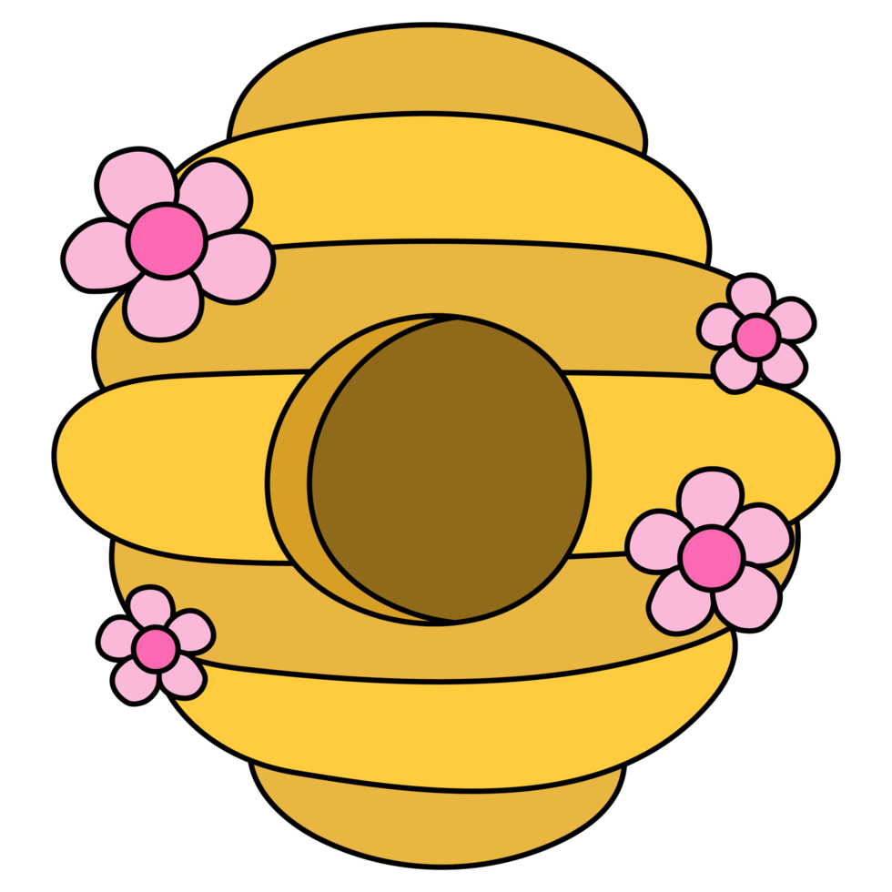 nid d'abeille rempli d'abeilles clipart png