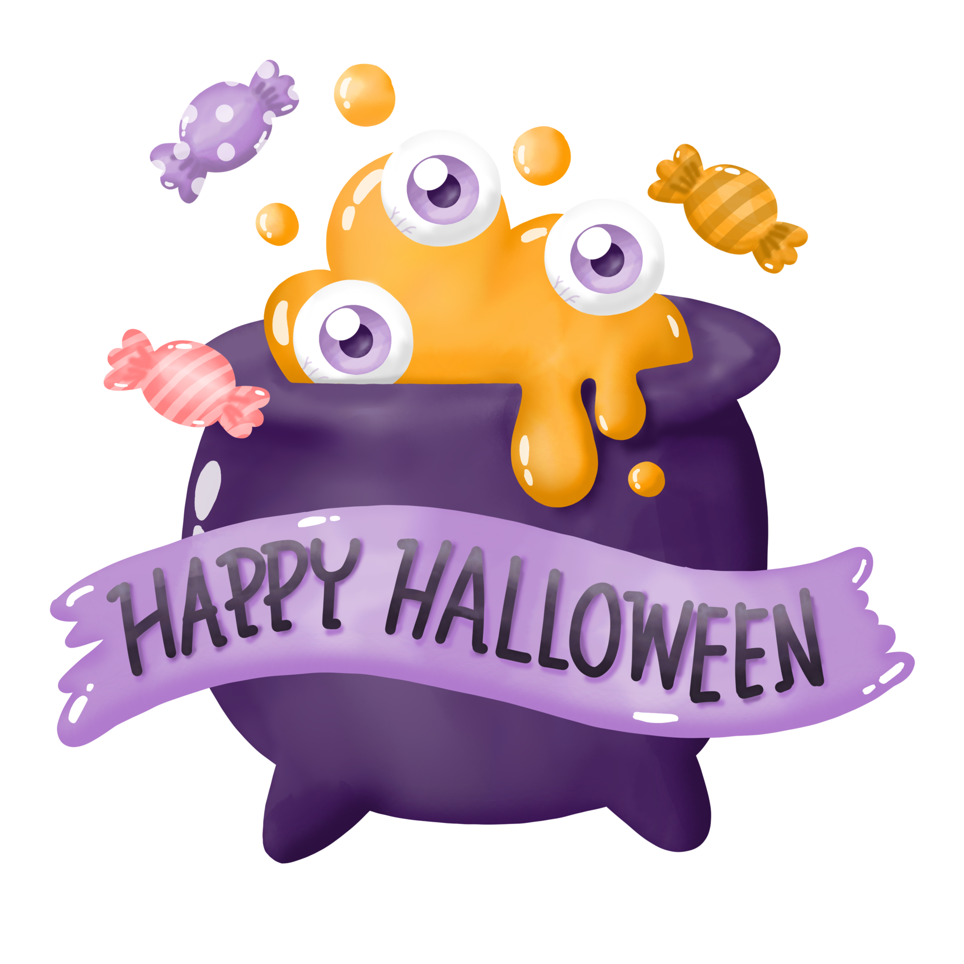 Pot halloween watercolor clipart 11026768 png