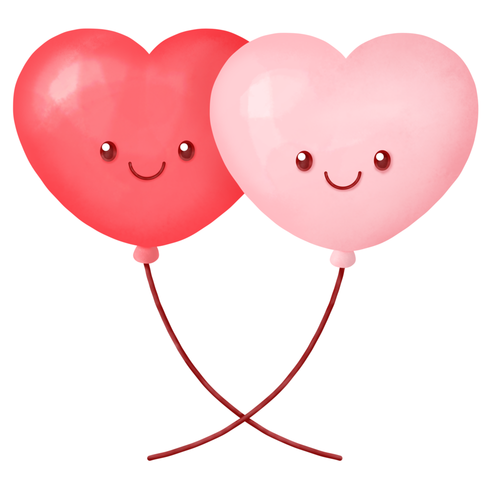 acuarela globo corazon feliz san valentin clipart png