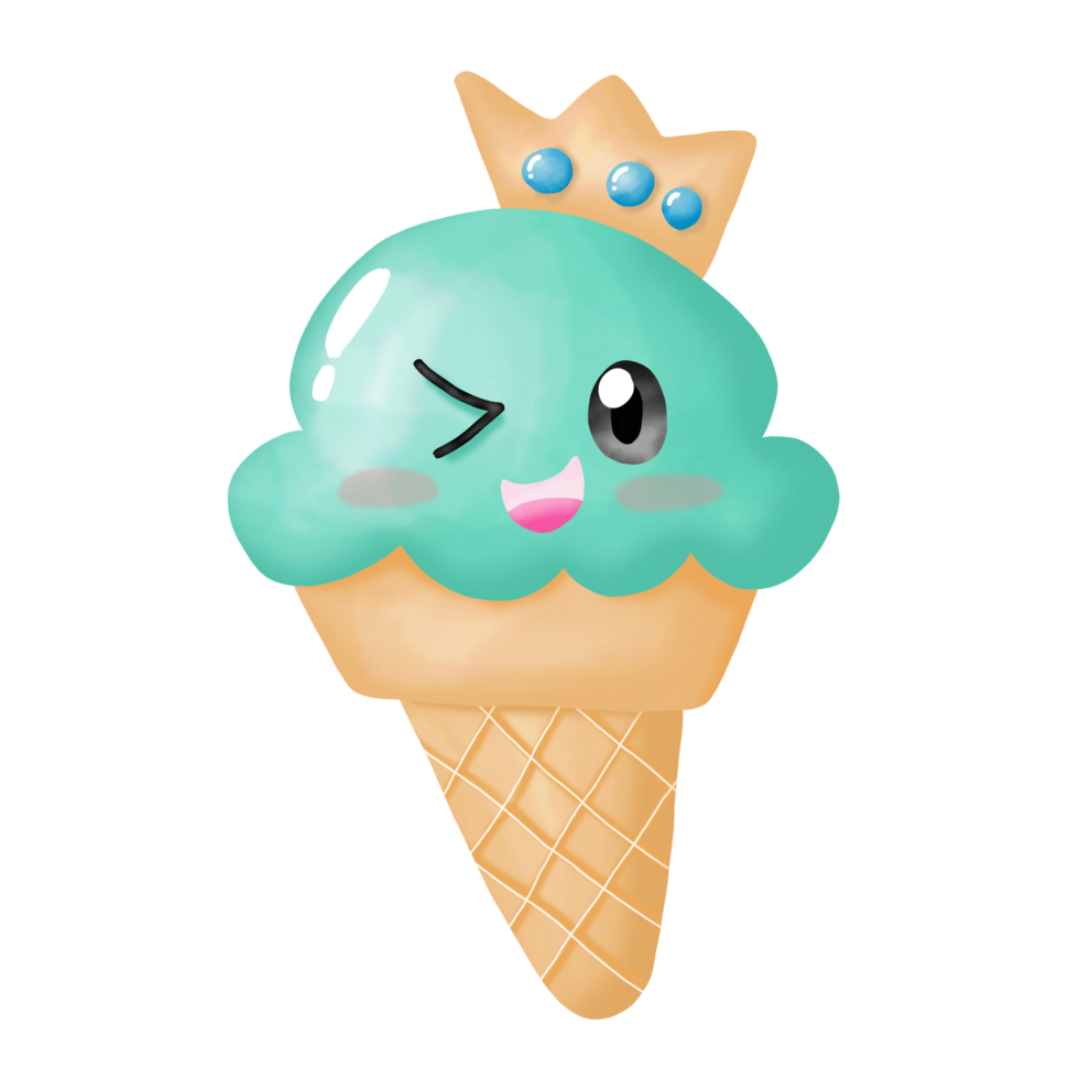 süße Eiscreme-Aquarell-Clipart png