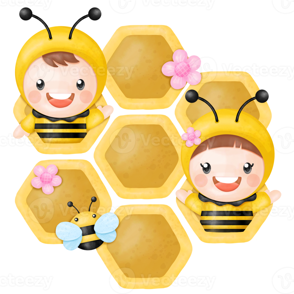 bambino miele ape acquerello clipart png