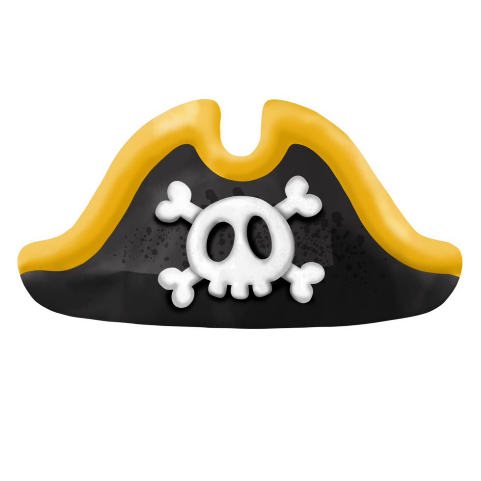 cappello pirata, acquerello clipart png