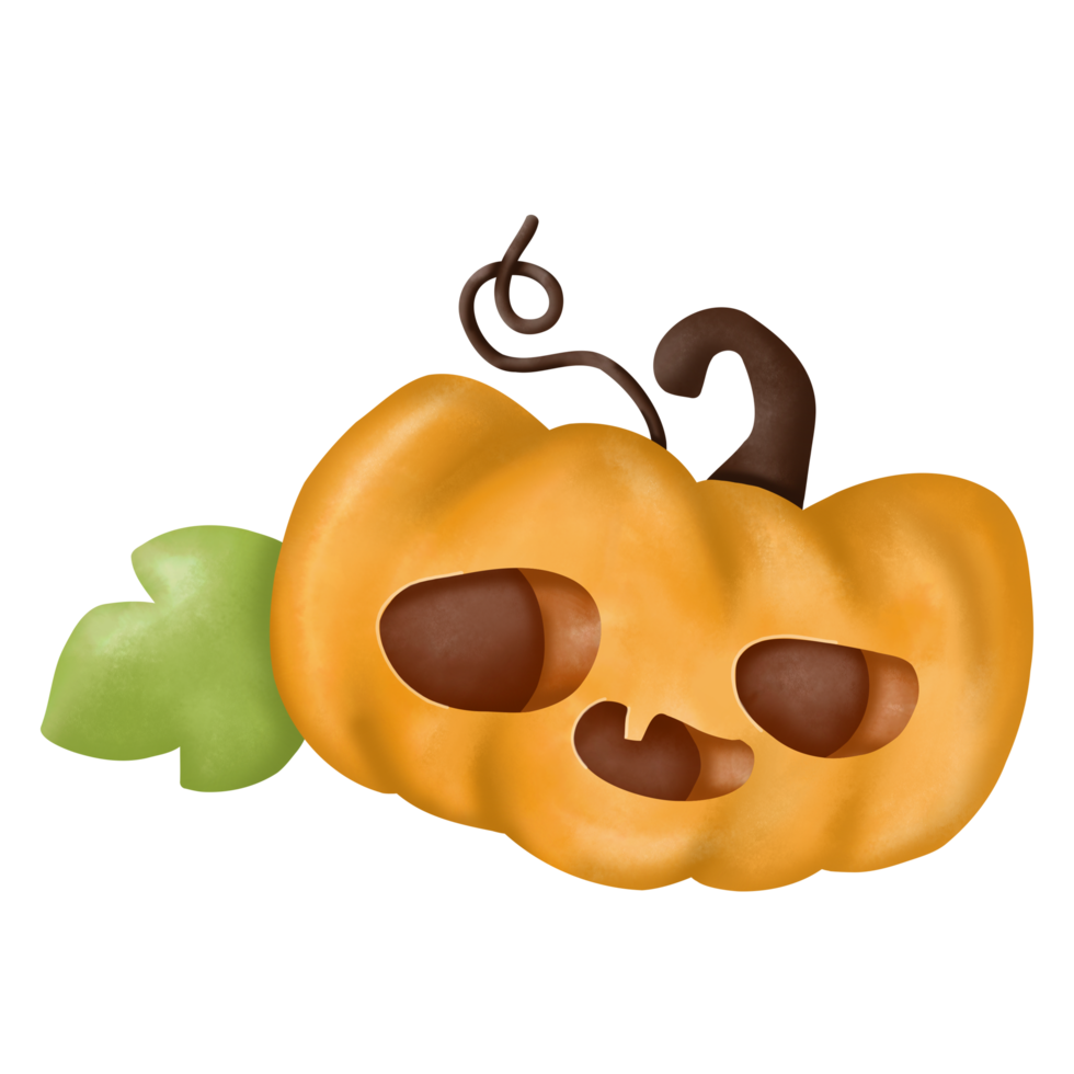 Orange pumpkin for the holiday Halloween. png