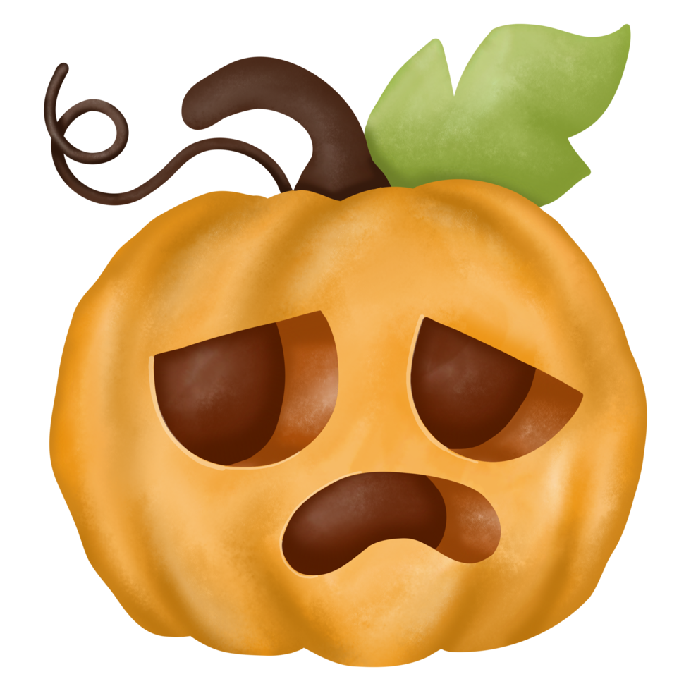 Orangenkürbis für den Feiertag Halloween. png