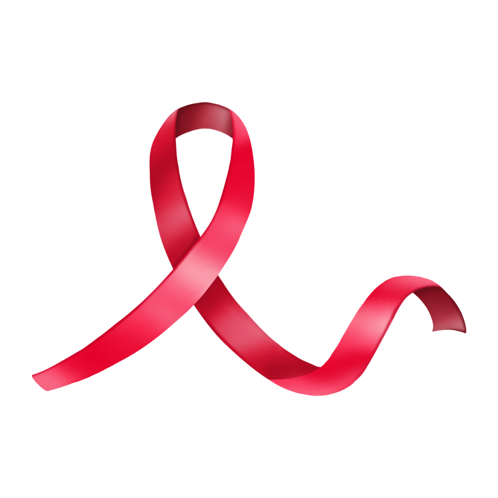 Red ribbon HIV, World AIDS day, Digital painting png