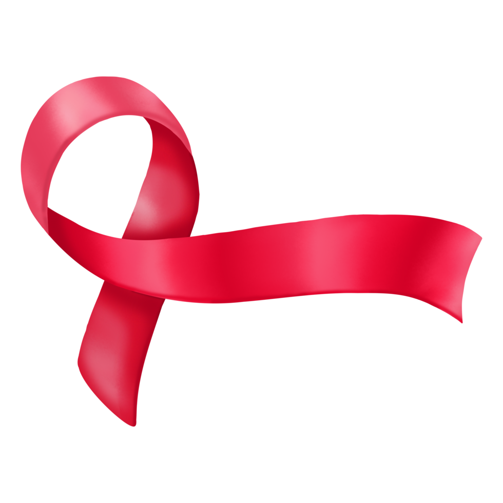 Red ribbon HIV, World AIDS day, Digital painting png