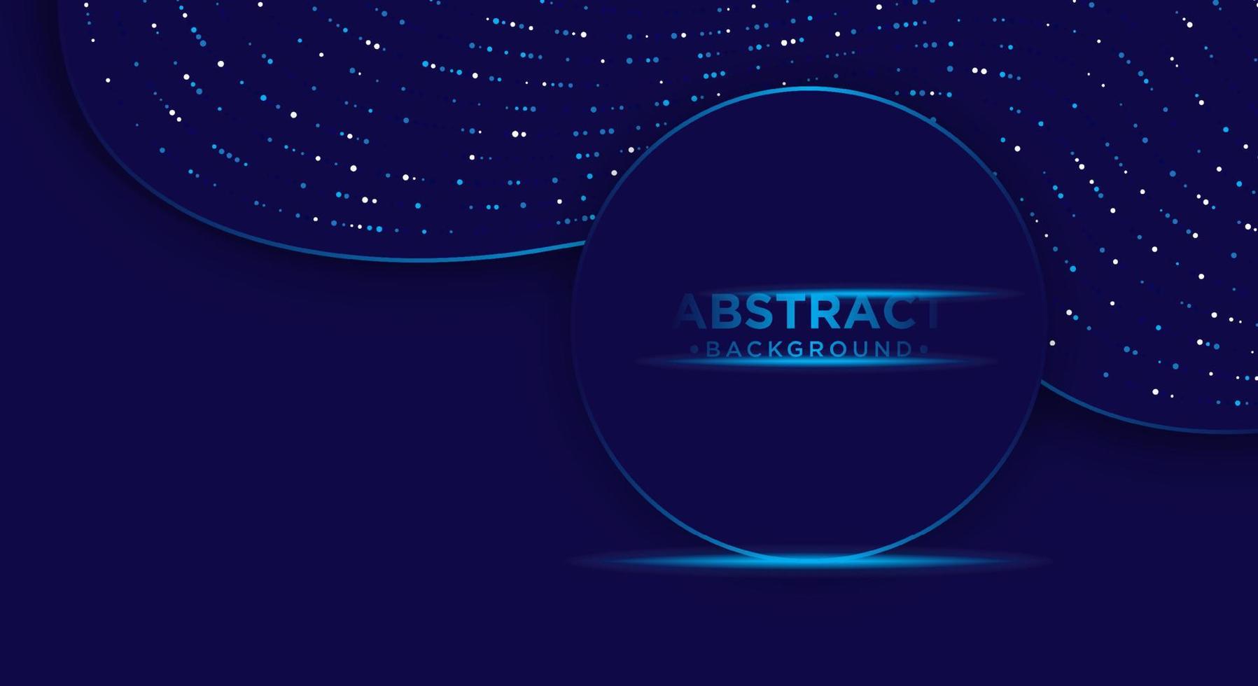 Abstract overlapping on dark blue background with glitter and shiny lines, glowing dots combinations. vector