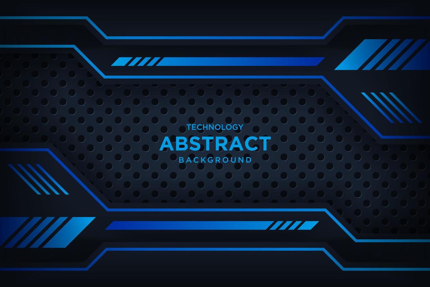 Abstract 3D black techno background overlap layers on dark space with blue light effect decoration. vector