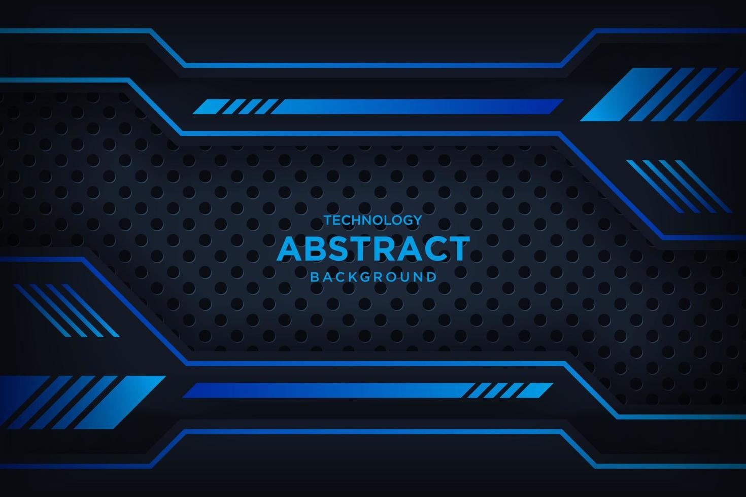 Abstract 3D black techno background overlap layers on dark space with blue light effect decoration. vector