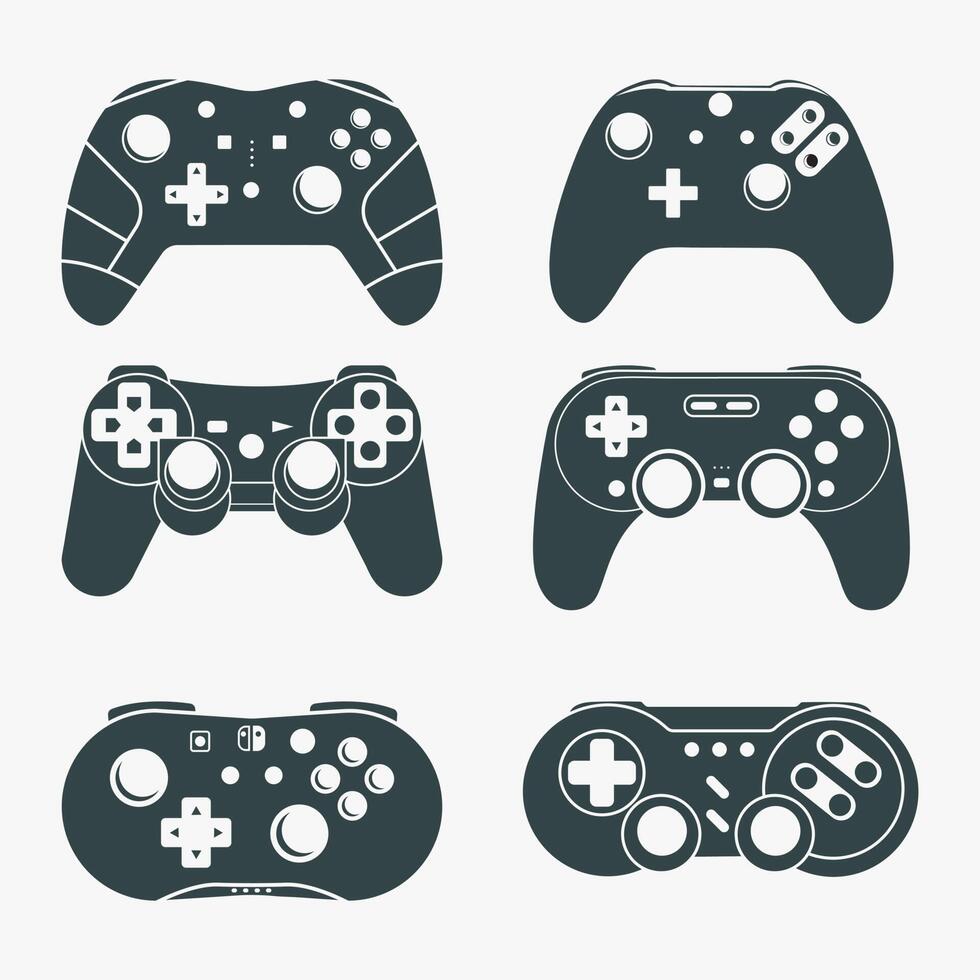 Game controller silhouette, game console vector