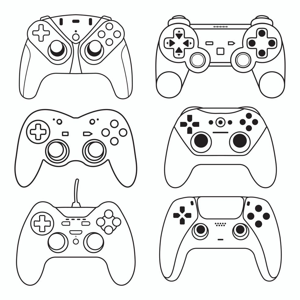 Game controller silhouette, Game controller outline vector