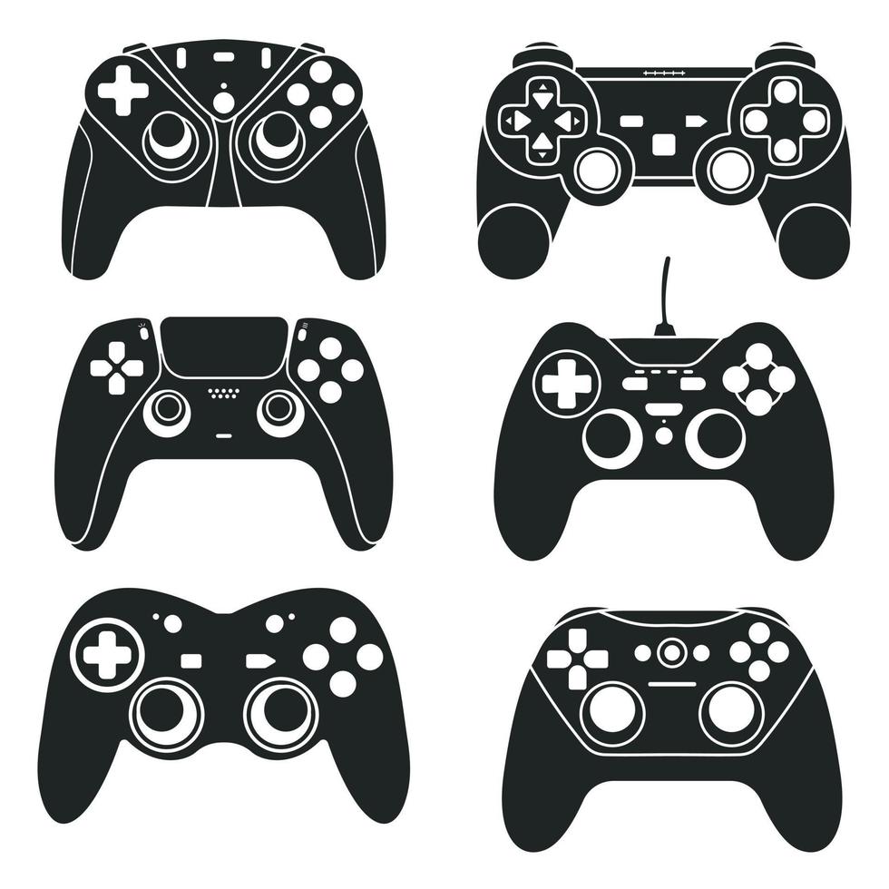 Game controller silhouette, game console vector