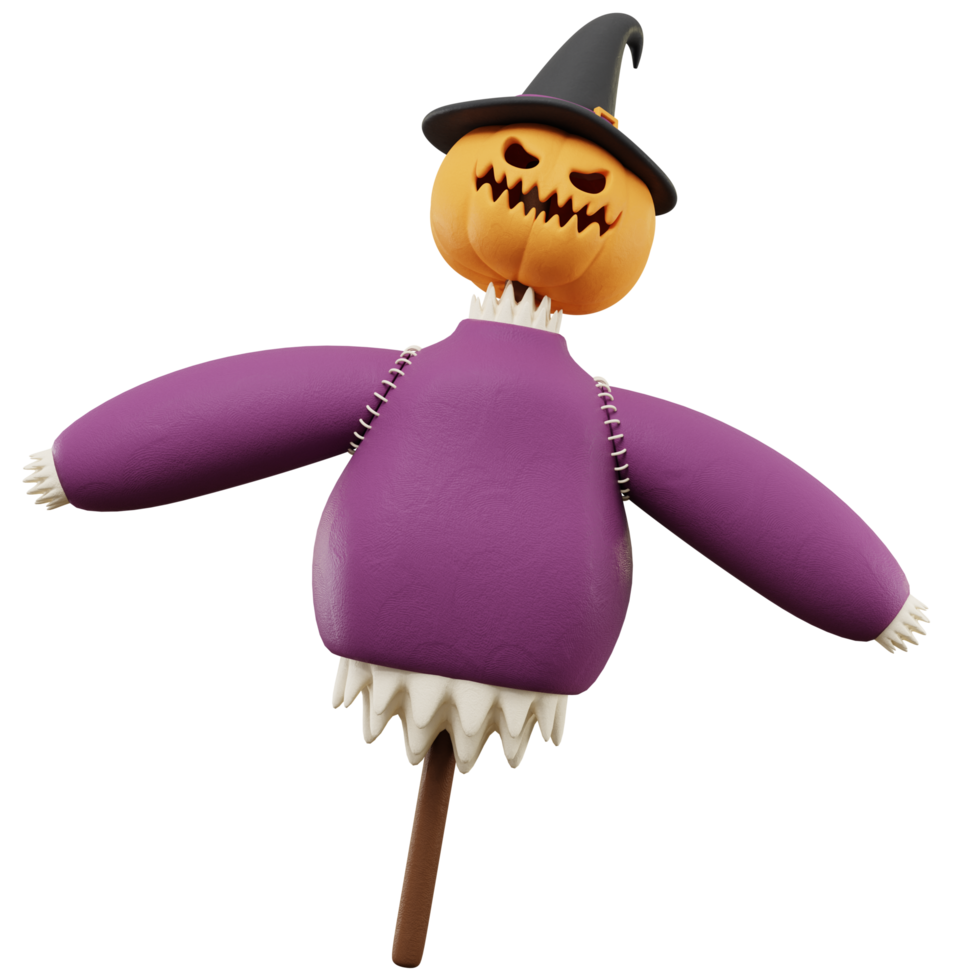 3d uomo di paglia icona Halloween illustrazione png