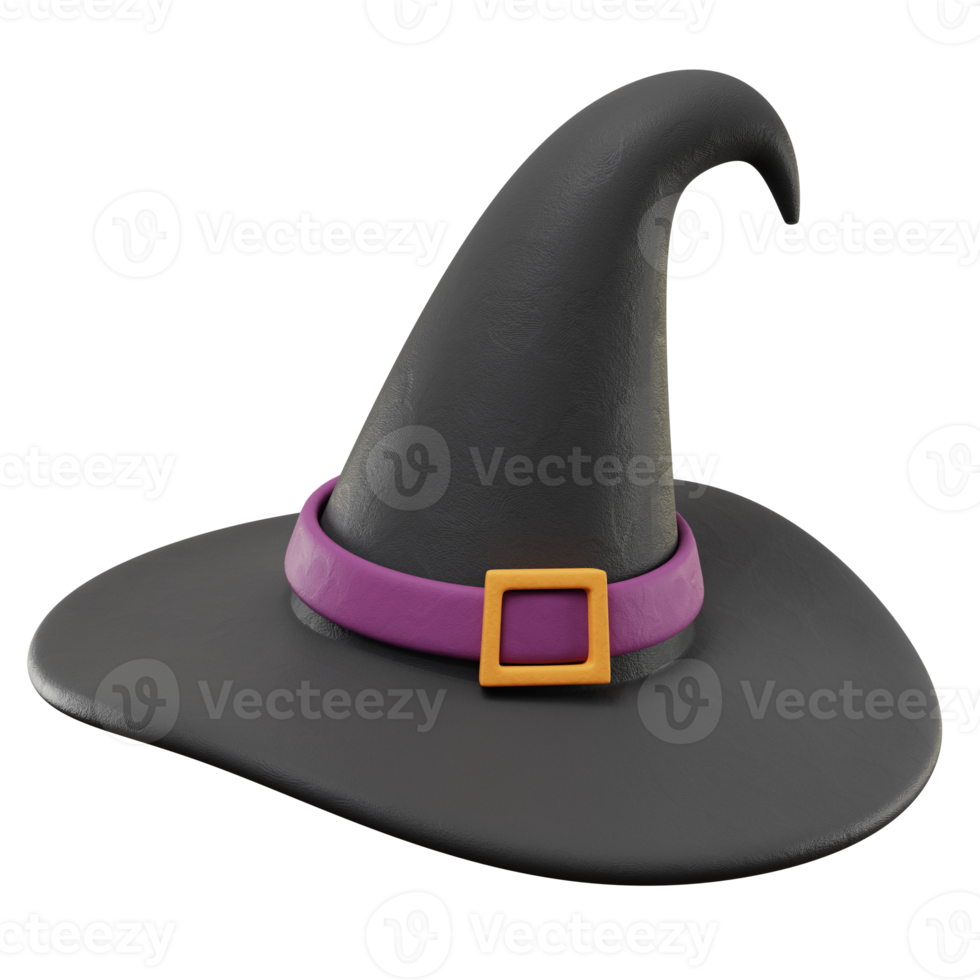 ilustração de halloween do ícone do chapéu de feiticeiro 3d png