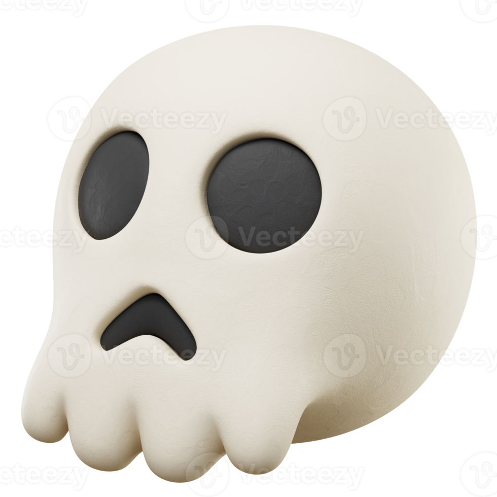 3d Skull Head Icon Halloween Illustration png