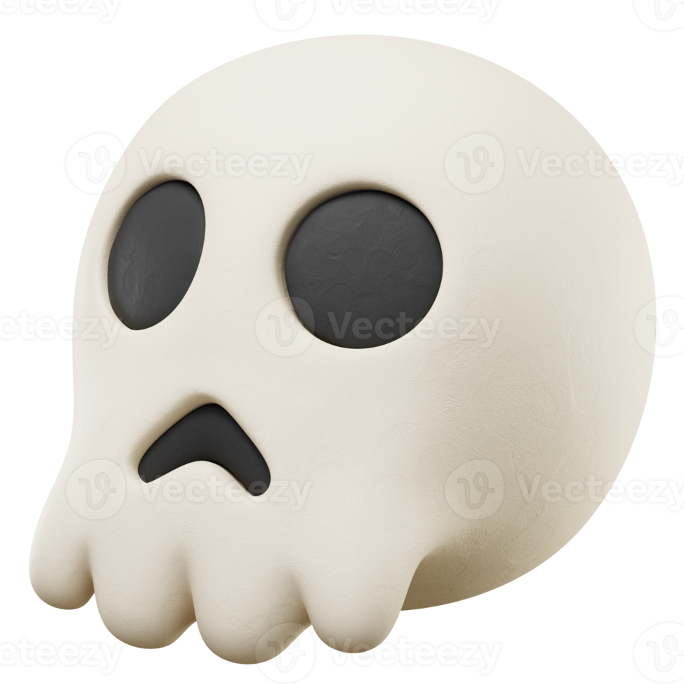 icono de cabeza de calavera 3d ilustración de halloween png