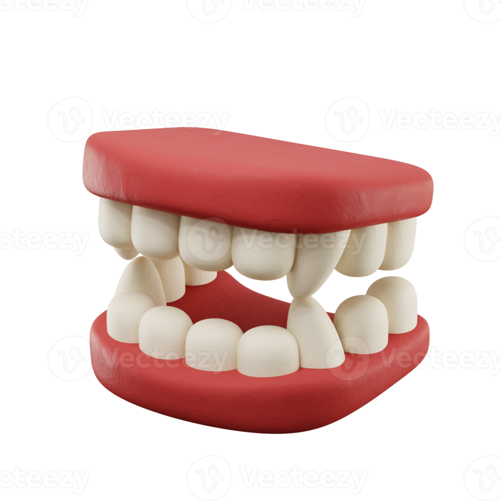 ilustração de halloween do ícone de dentes de vampiro 3d png