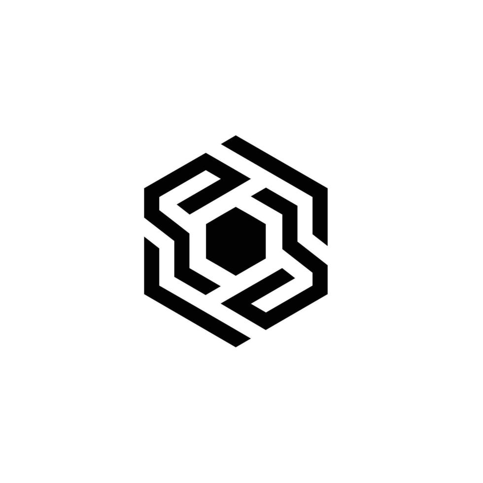 Ilustración de vector de diseño de logotipo de hexágono de cubo abstracto. diseño de elemento o logotipo de vector hexágono abstracto colorido moderno. mejor para identidad y logotipos. forma sencilla vector profesional