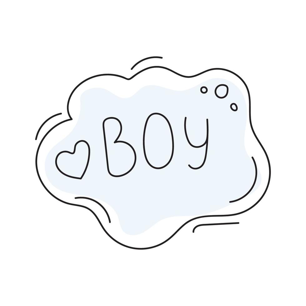 inscription boy doodle vector