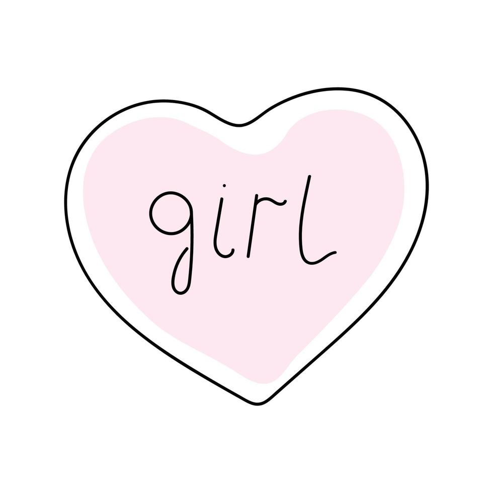 heart pink doodle vector