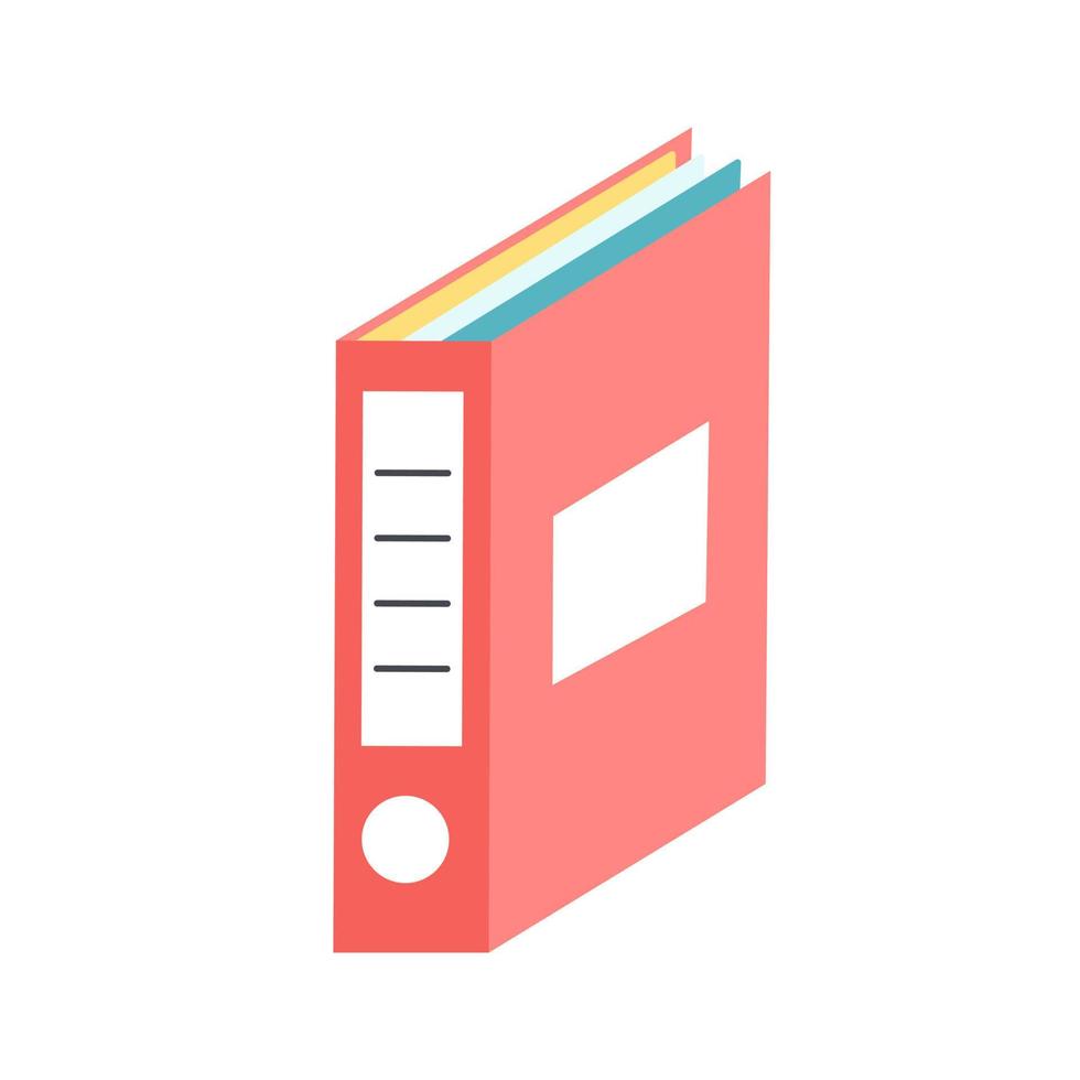 Folder with documents on white background. Paper case archive for document and reports. vector