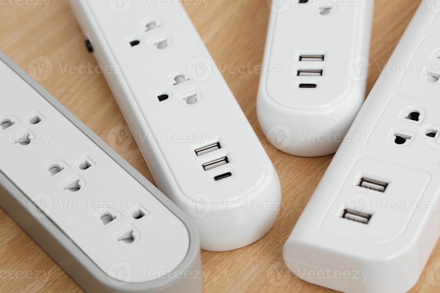 Electrical appliances plugs full of all plugs or plugs together. Because of the risk of causing a short circuit from high heat accumulated in the wires. photo