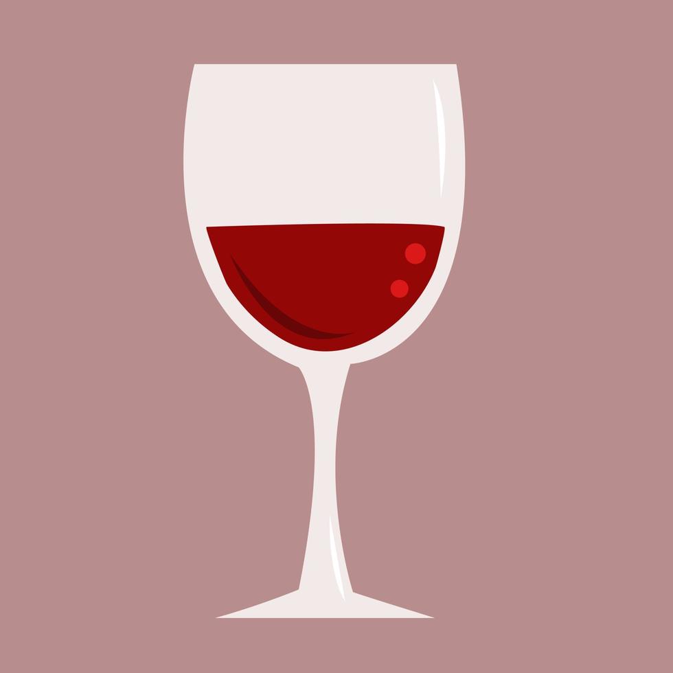 Red wine glass vector illustration for graphic design and decorative element