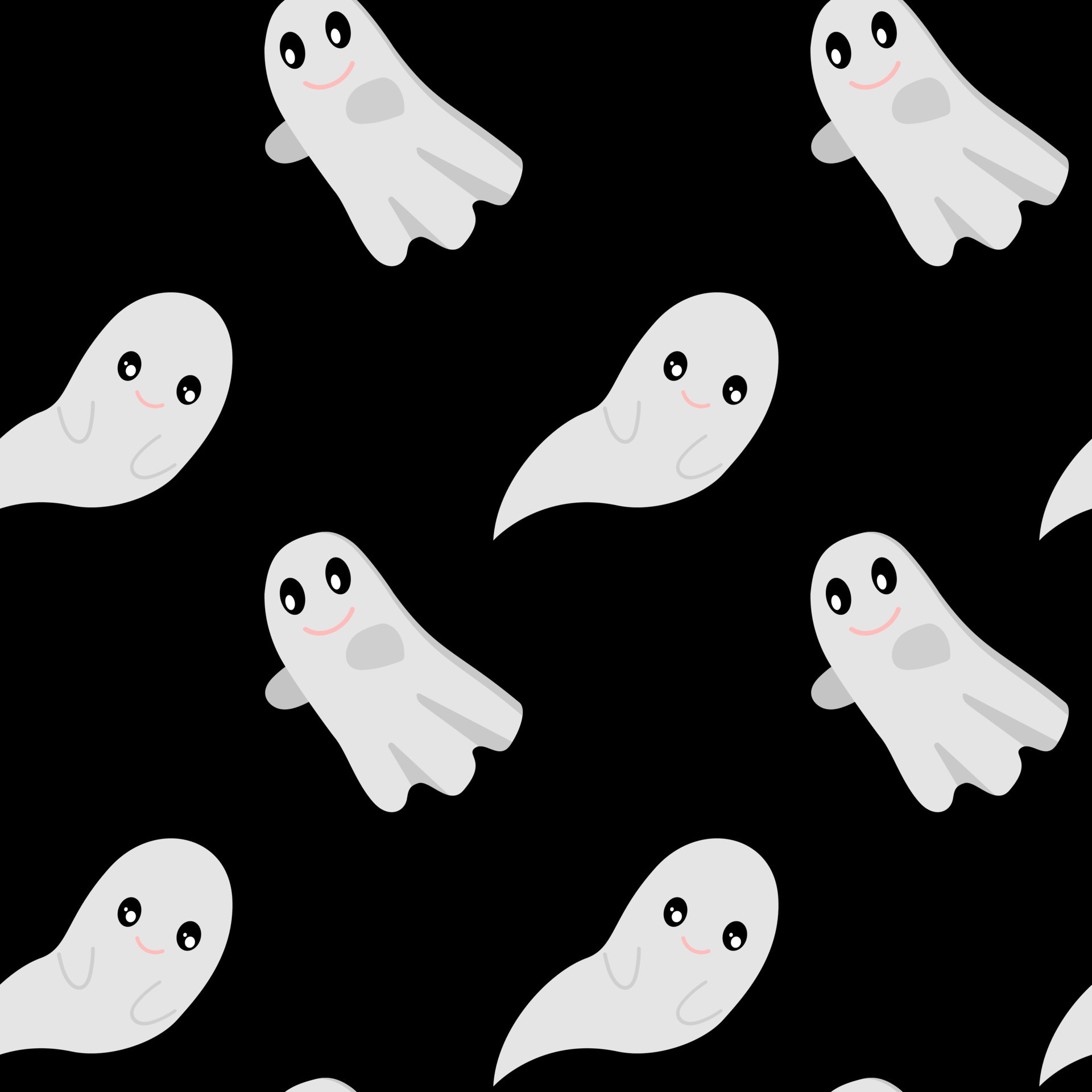 lindos fantasmas de halloween vector de patrones sin fisuras. aislado sobre fondo  negro. Fondo de pantalla repetido espeluznante, regalo, diseño de papel de  envoltura. 11027185 Vector en Vecteezy