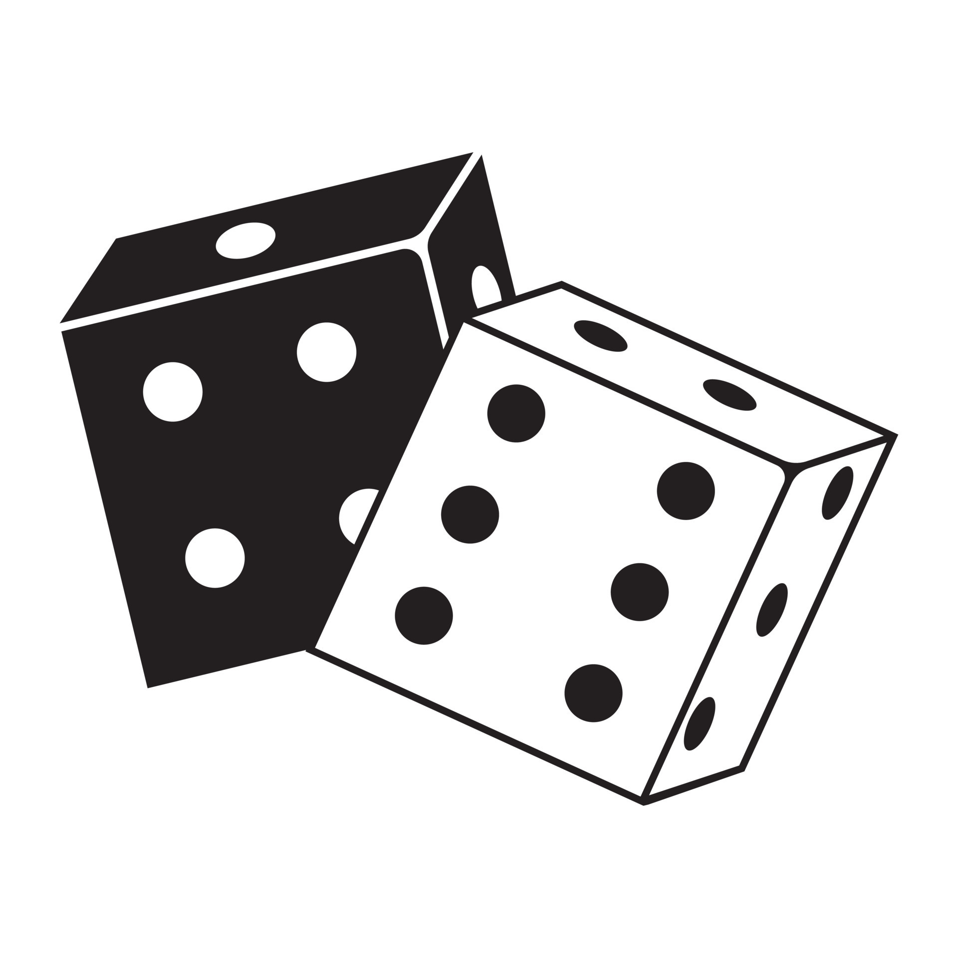 Dice, cubes, vector illustration outline icon isolated on white