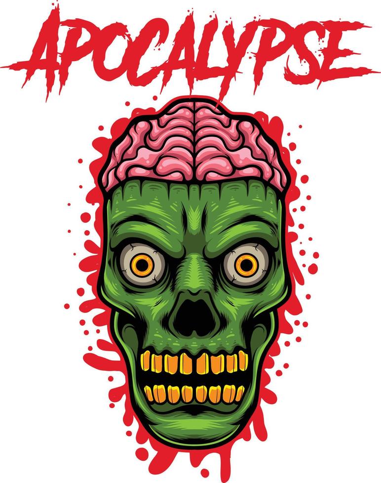 Scary Zombie Head vector