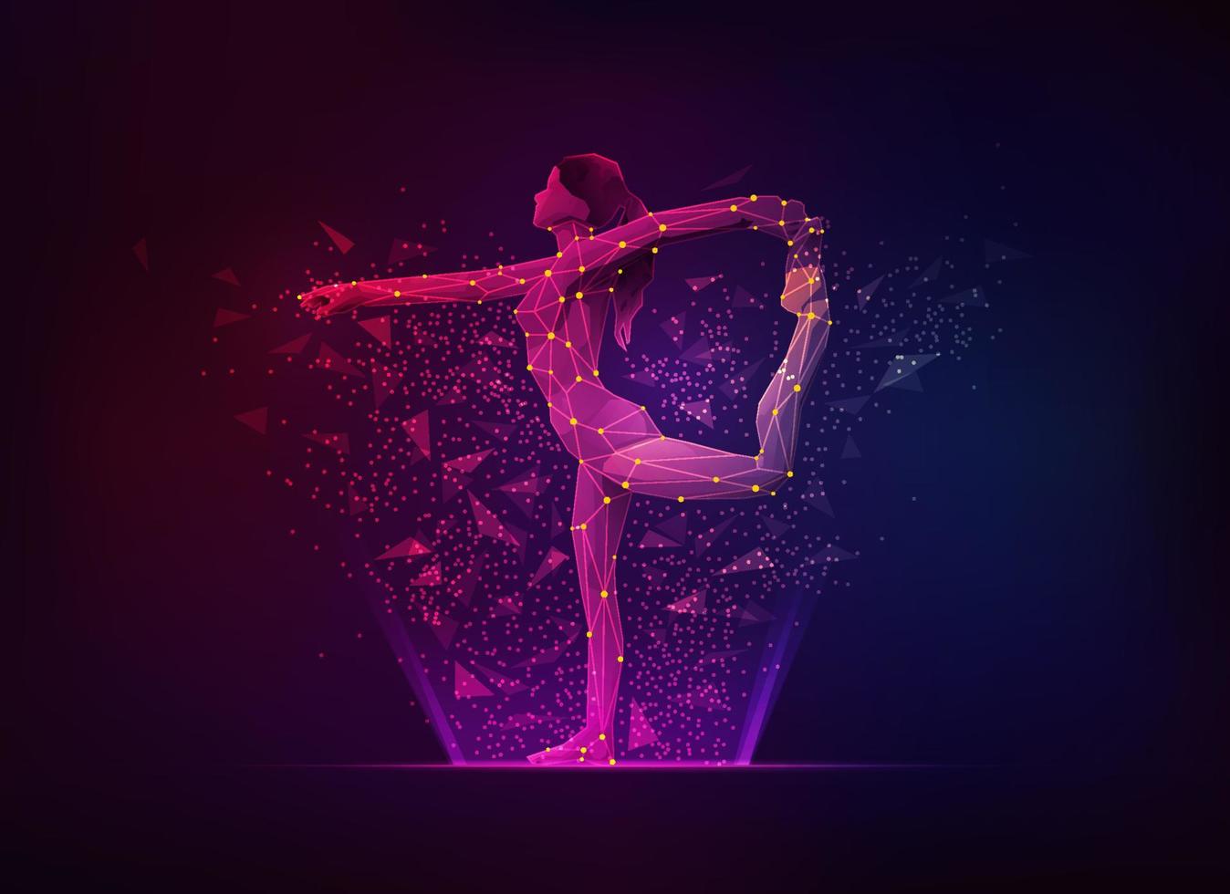 futuristic gymnastic pose vector